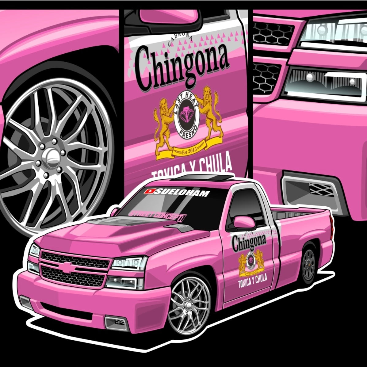 LA CHINGONA TRUCK STICKER 🩷✨